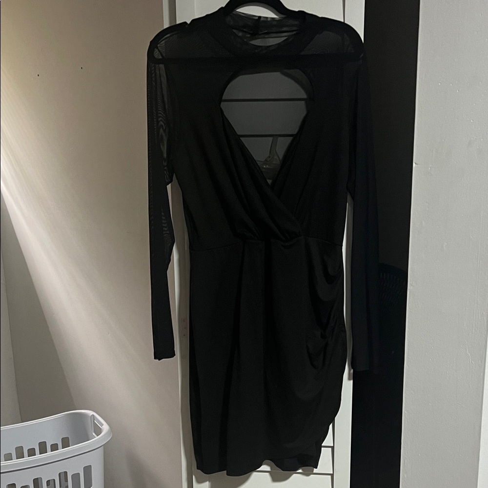 Elegant Black Long Sleeve Dress
